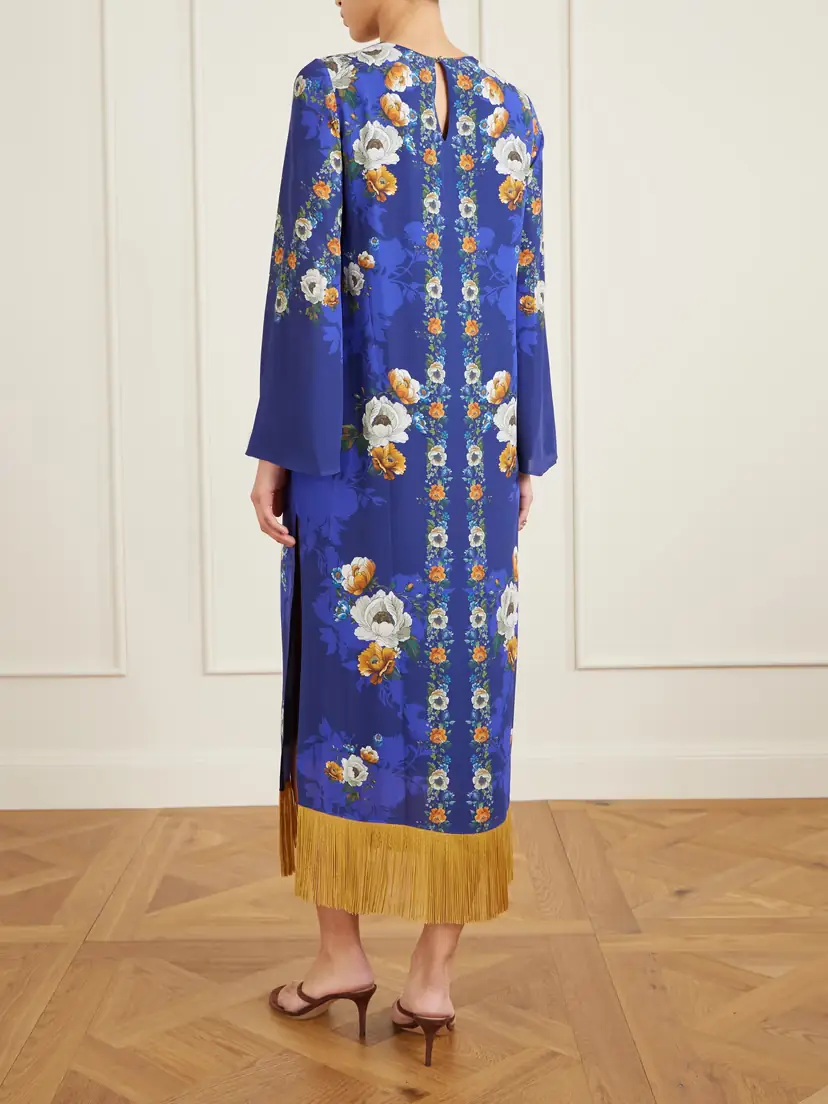 Borgo de Nor Fringed Floral-print Satin-crepe Maxi Dress | Thumbnail 3 Borgo de Nor Fringed Floral-print Satin-crepe Maxi Dress | Thumbnail 3