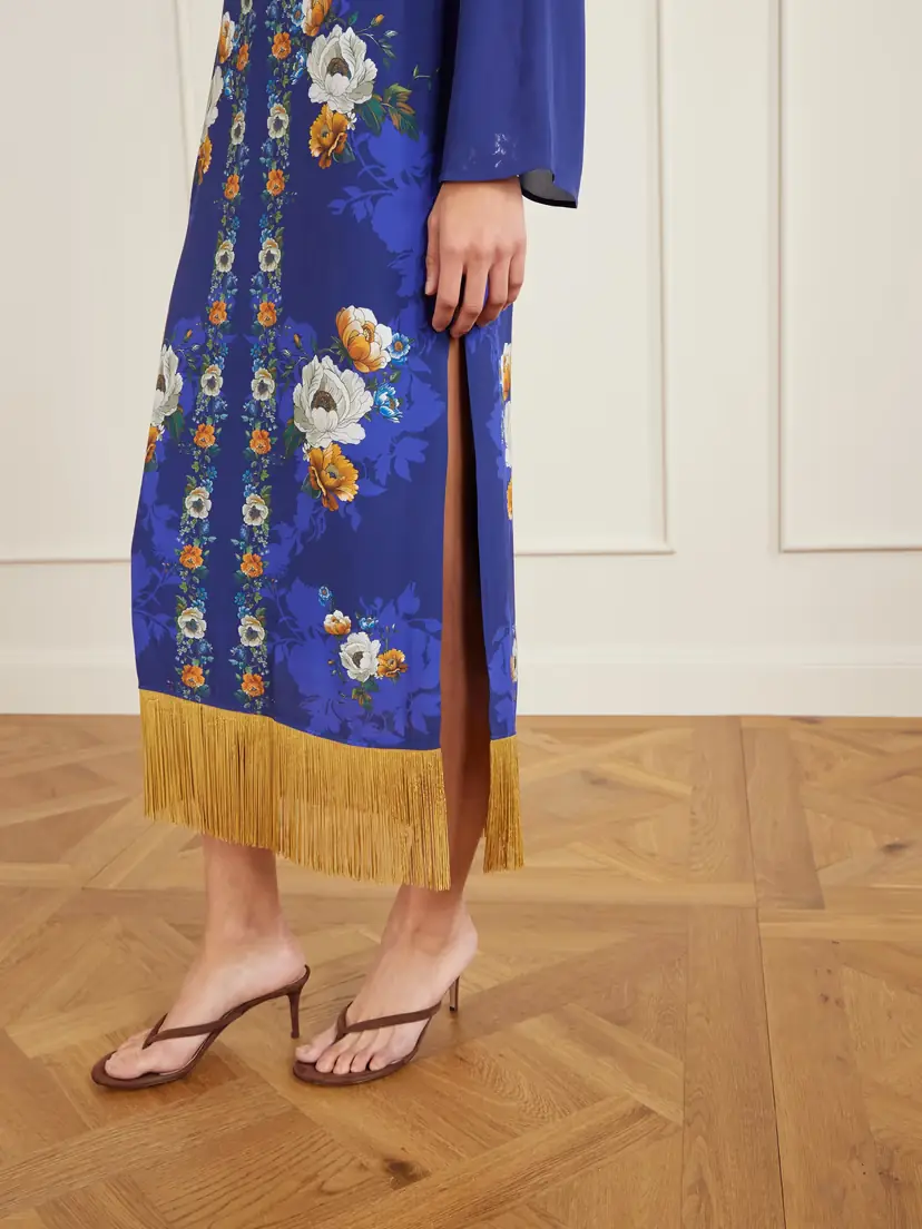 Borgo de Nor Fringed Floral-print Satin-crepe Maxi Dress | Thumbnail 4 Borgo de Nor Fringed Floral-print Satin-crepe Maxi Dress | Thumbnail 4