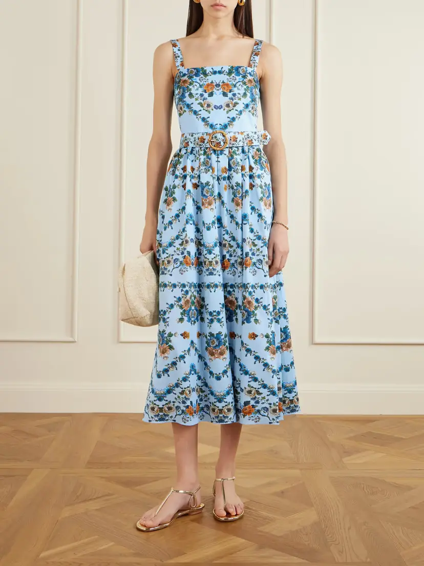 Borgo de Nor Ninet Belted Floral-print Cotton-poplin Midi Dress | Thumbnail 2 Borgo de Nor Ninet Belted Floral-print Cotton-poplin Midi Dress | Thumbnail 2