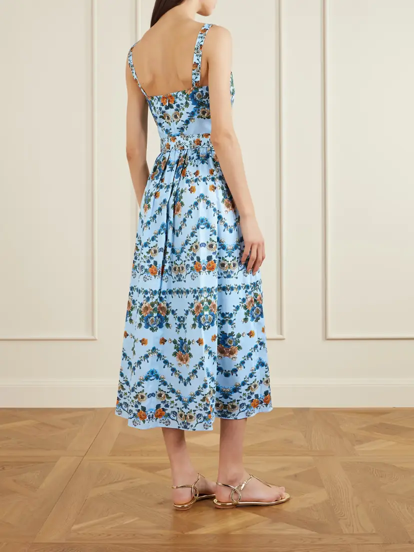 Borgo de Nor Ninet Belted Floral-print Cotton-poplin Midi Dress | Thumbnail 3 Borgo de Nor Ninet Belted Floral-print Cotton-poplin Midi Dress | Thumbnail 3