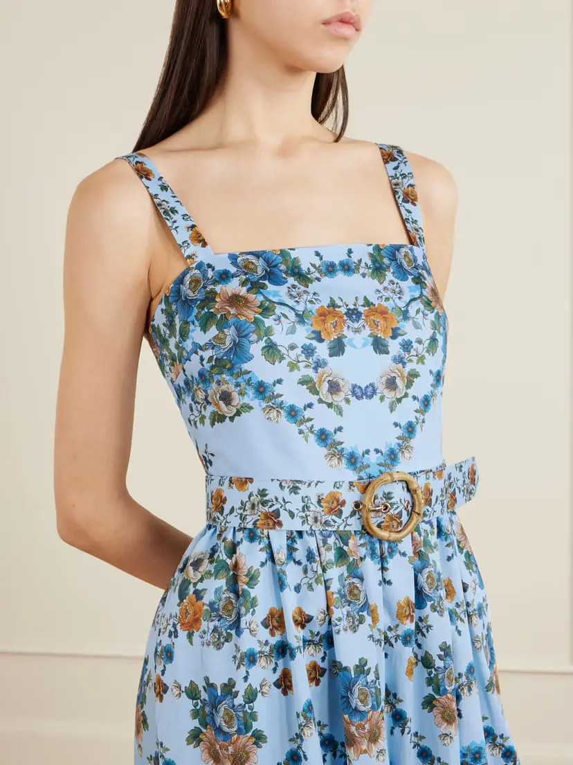Borgo de Nor Ninet Belted Floral-print Cotton-poplin Midi Dress | Thumbnail 4 Borgo de Nor Ninet Belted Floral-print Cotton-poplin Midi Dress | Thumbnail 4