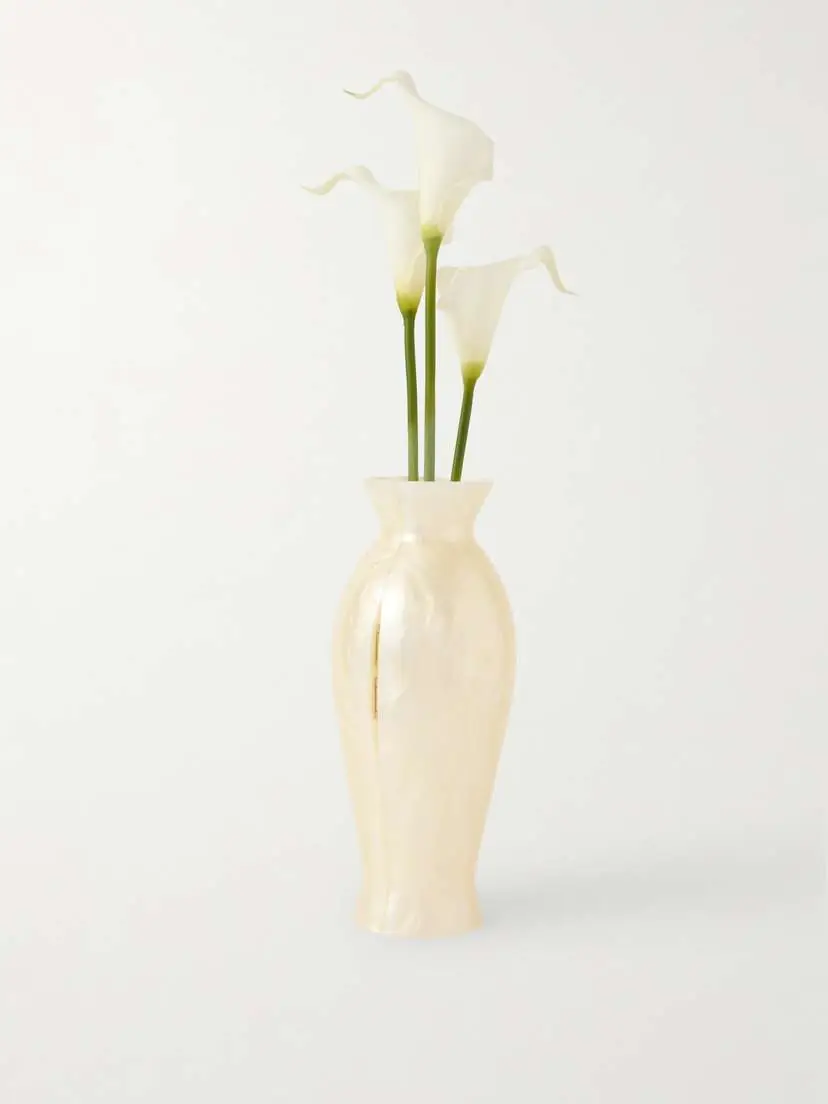 Cult Gaia Florence Floral-embellished Marbled Acrylic Clutch | Thumbnail 3