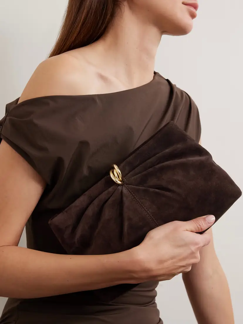 Loeffler Randall Corrine Gathered Suede Clutch | Thumbnail 2 Loeffler Randall Corrine Gathered Suede Clutch | Thumbnail 2