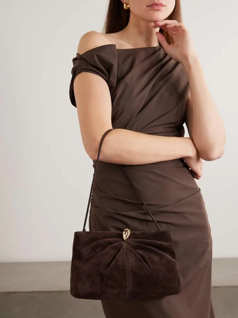 Loeffler Randall Corrine Gathered Suede Clutch | Thumbnail 6 Loeffler Randall Corrine Gathered Suede Clutch | Thumbnail 6