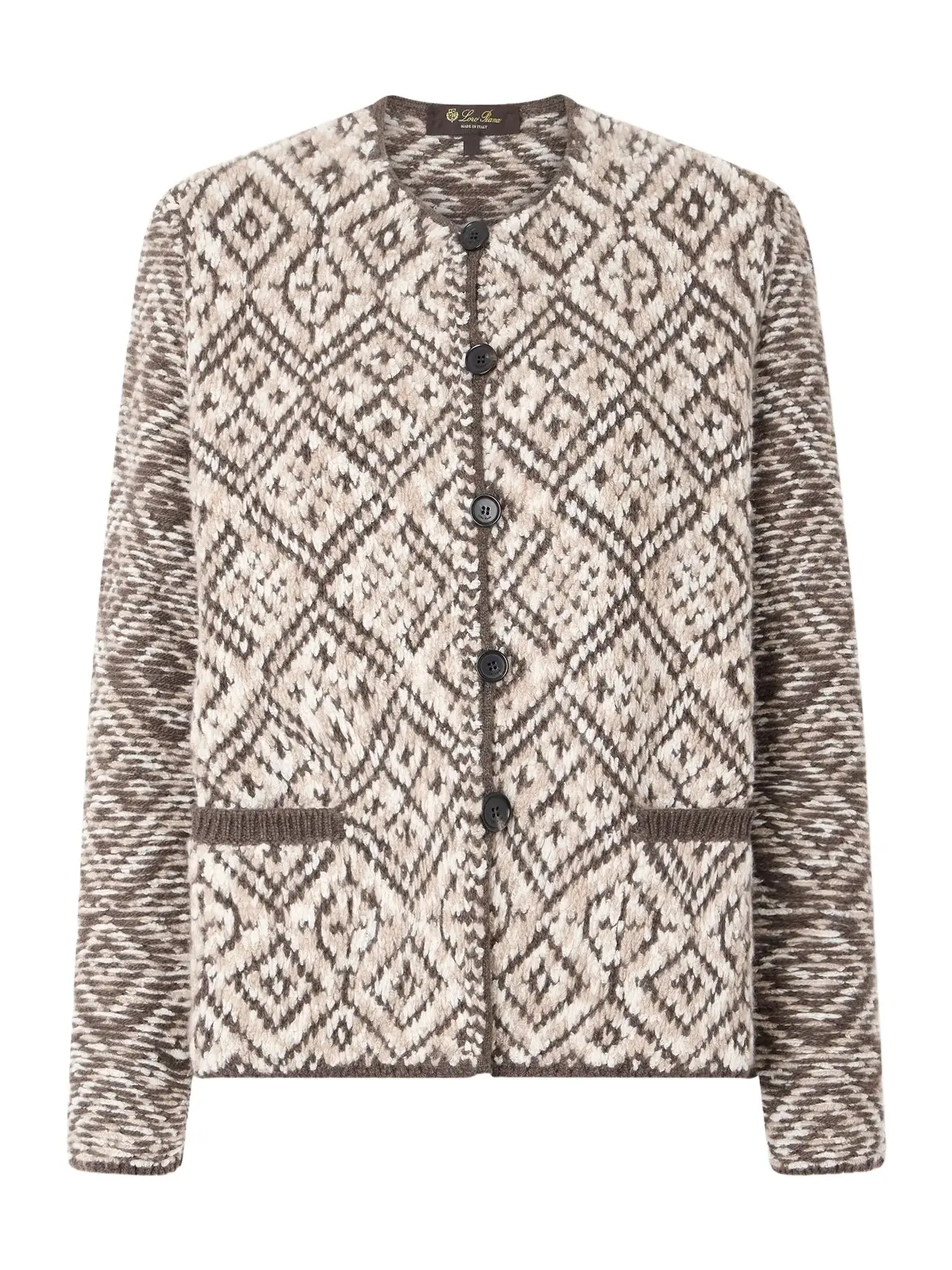 Jacquard-knit Cashmere Cardigan