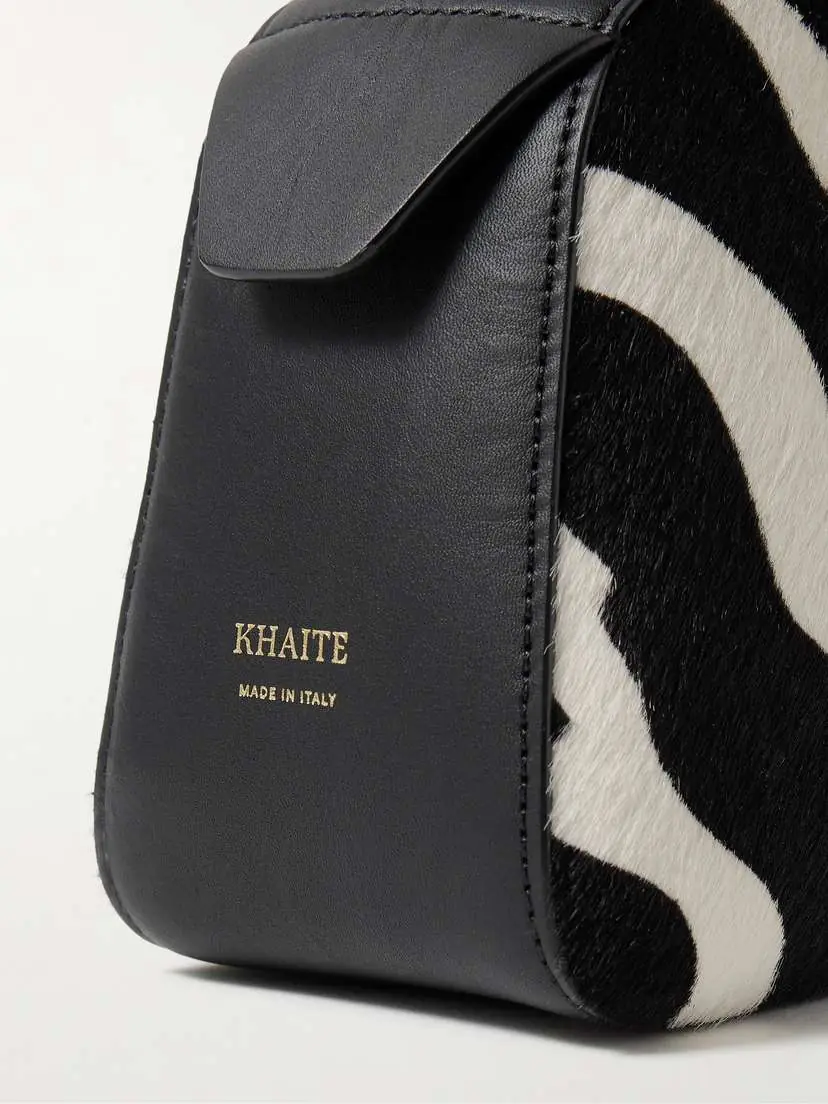 Khaite Simona Leather-trimmed Zebra-print Calf Hair Shoulder Bag | Thumbnail 4 Khaite Simona Leather-trimmed Zebra-print Calf Hair Shoulder Bag | Thumbnail 4