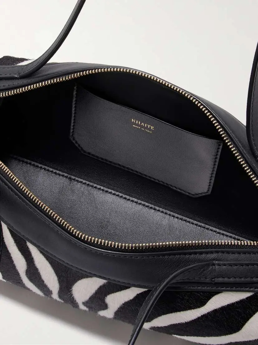 Khaite Simona Leather-trimmed Zebra-print Calf Hair Shoulder Bag | Thumbnail 5 Khaite Simona Leather-trimmed Zebra-print Calf Hair Shoulder Bag | Thumbnail 5