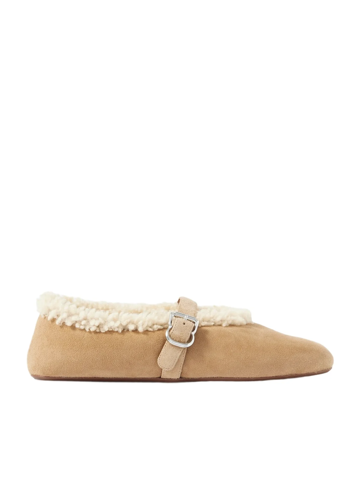 Shearling-trimmed Suede Ballet Flats Shearling-trimmed Suede Ballet Flats