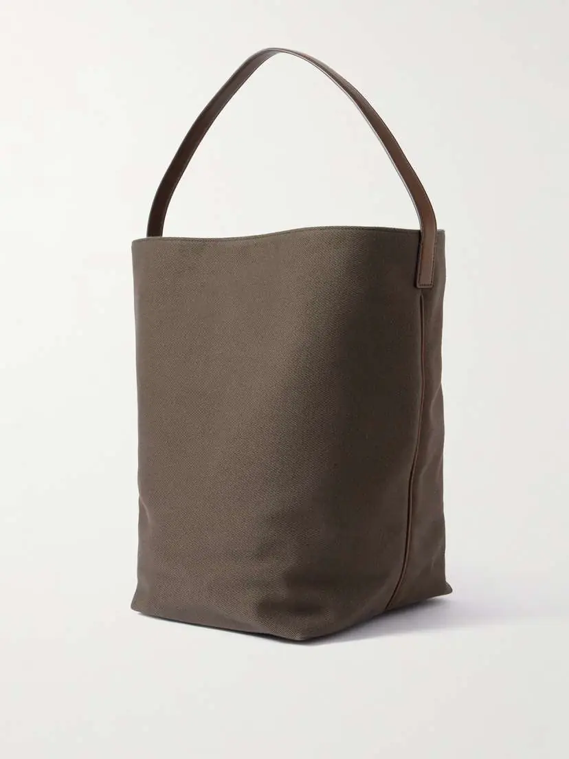 The Row N/s Large Leather-trimmed Cotton-twill Tote | Thumbnail 3 The Row N/s Large Leather-trimmed Cotton-twill Tote | Thumbnail 3