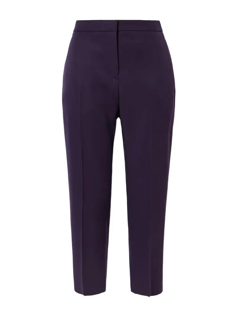 McQueen Cropped Grain De Poudre Wool Tapered Pants | Image 1 McQueen Cropped Grain De Poudre Wool Tapered Pants | Image 1