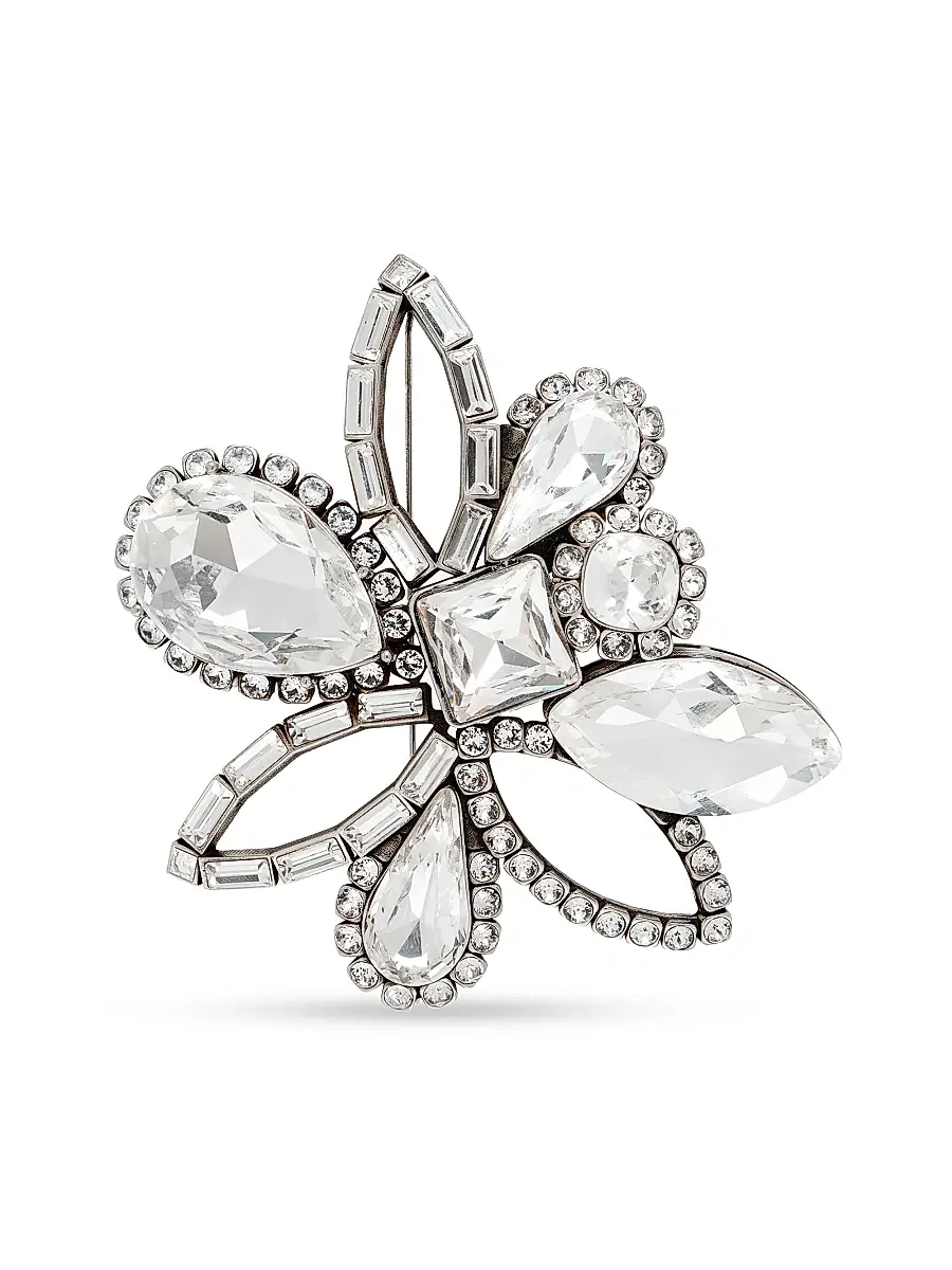 Alexander McQueen Women's Chandelier Silvertone & Cubic-Zirconia Brooch