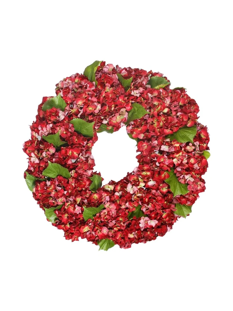 Winward Home Everyday Imitation Red Hydrangea Wreath
