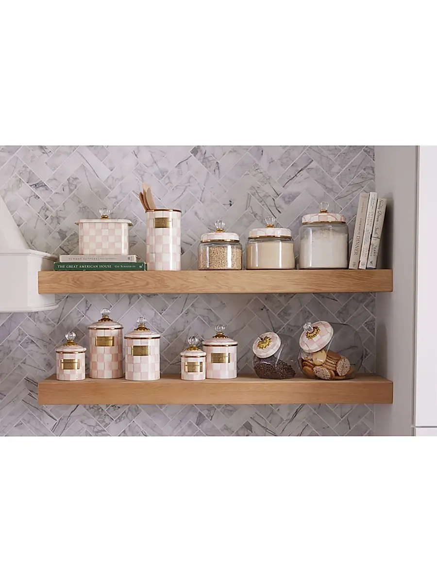 MacKenzie-Childs Small Rosy Check Glass Kitchen Canister | Thumbnail 4