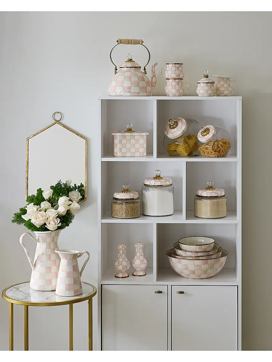 MacKenzie-Childs Medium Rosy Check Glass Kitchen Canister | Thumbnail 3 MacKenzie-Childs Medium Rosy Check Glass Kitchen Canister | Thumbnail 3