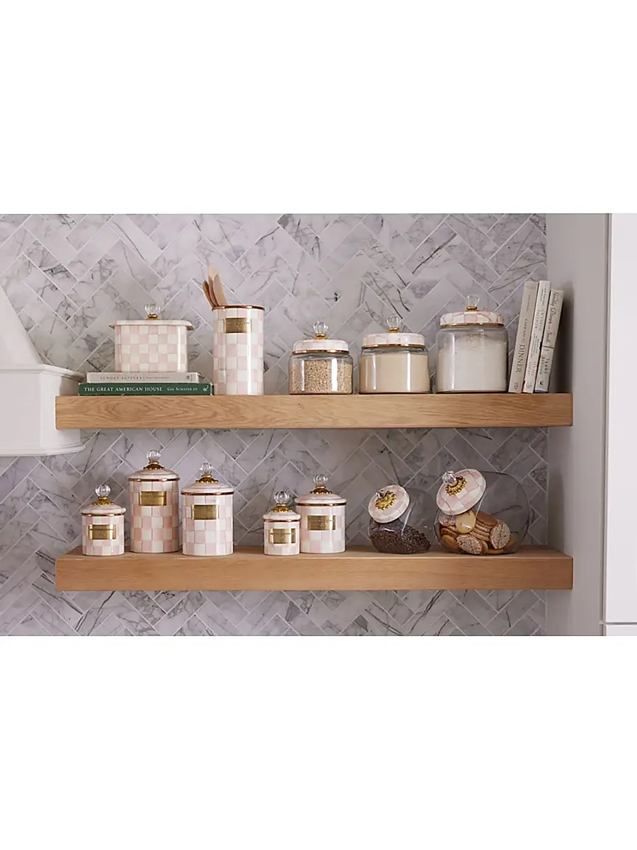 MacKenzie-Childs Medium Rosy Check Glass Kitchen Canister | Thumbnail 4 MacKenzie-Childs Medium Rosy Check Glass Kitchen Canister | Thumbnail 4