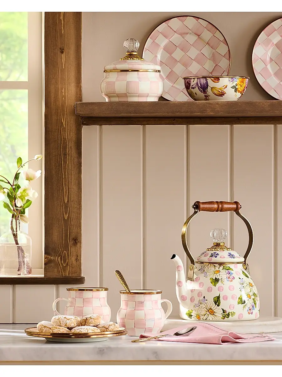 MacKenzie-Childs Rosy Check Enamel Squashed Pot | Thumbnail 4 MacKenzie-Childs Rosy Check Enamel Squashed Pot | Thumbnail 4