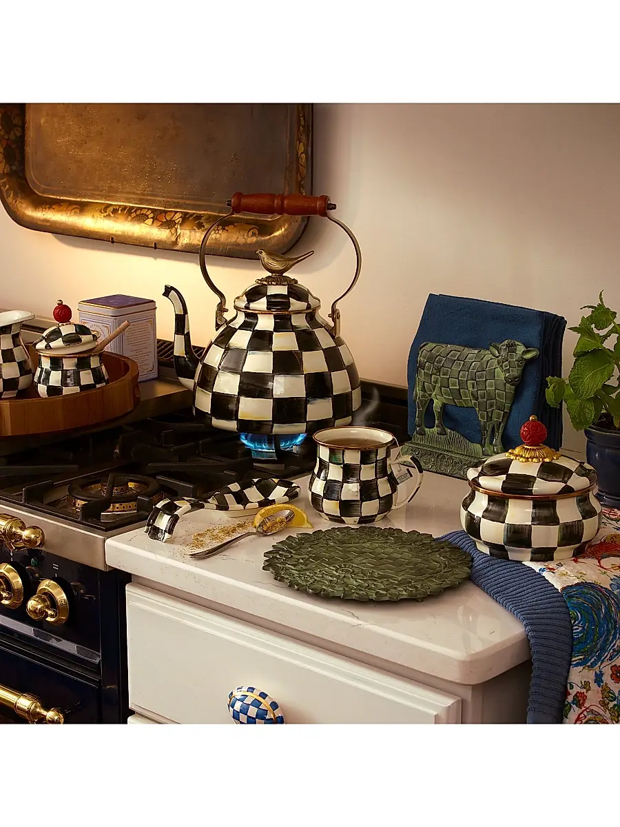 MacKenzie-Childs Courtly Check Enamel Squashed Pot | Thumbnail 2
