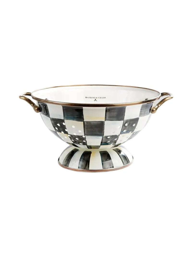 MacKenzie-Childs Courtly Check Enamel Colander