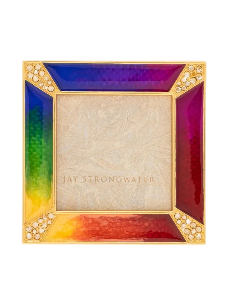 Leland 14K-Gold-Plated, Enamel & Glass Crystal 2" x 2" Square Frame Leland 14K-Gold-Plated, Enamel & Glass Crystal 2" x 2" Square Frame