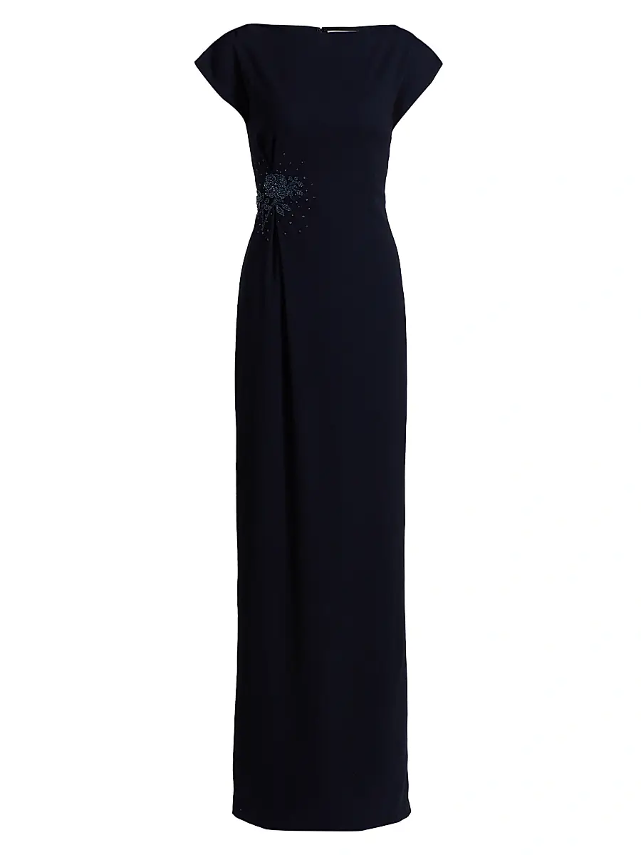 Sachin & Babi Women's Kelly Embellished Stretch-Crepe Column Gown - Midnight | Image 1 Sachin & Babi Women's Kelly Embellished Stretch-Crepe Column Gown - Midnight | Image 1