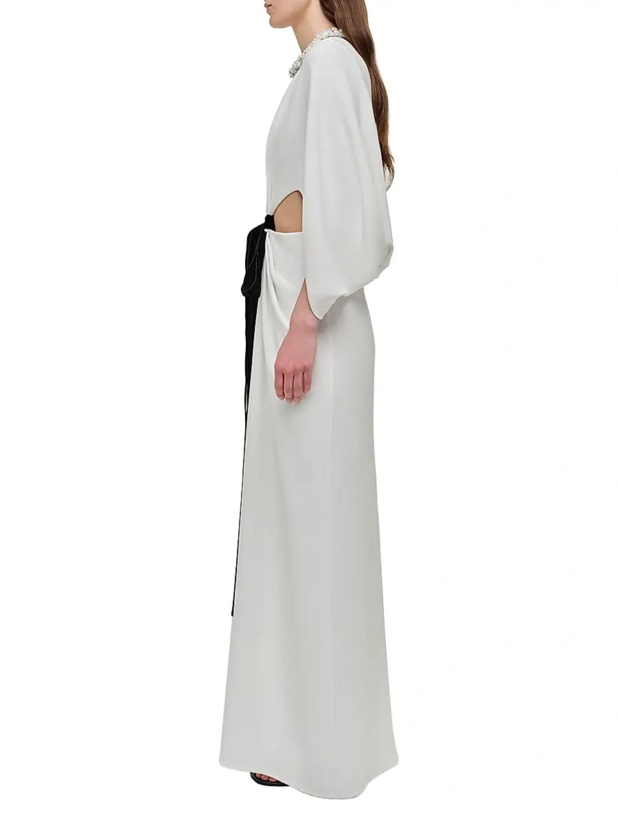 Simkhai Women's Annette Tie-Waist Cape Gown | Thumbnail 3 Simkhai Women's Annette Tie-Waist Cape Gown | Thumbnail 3