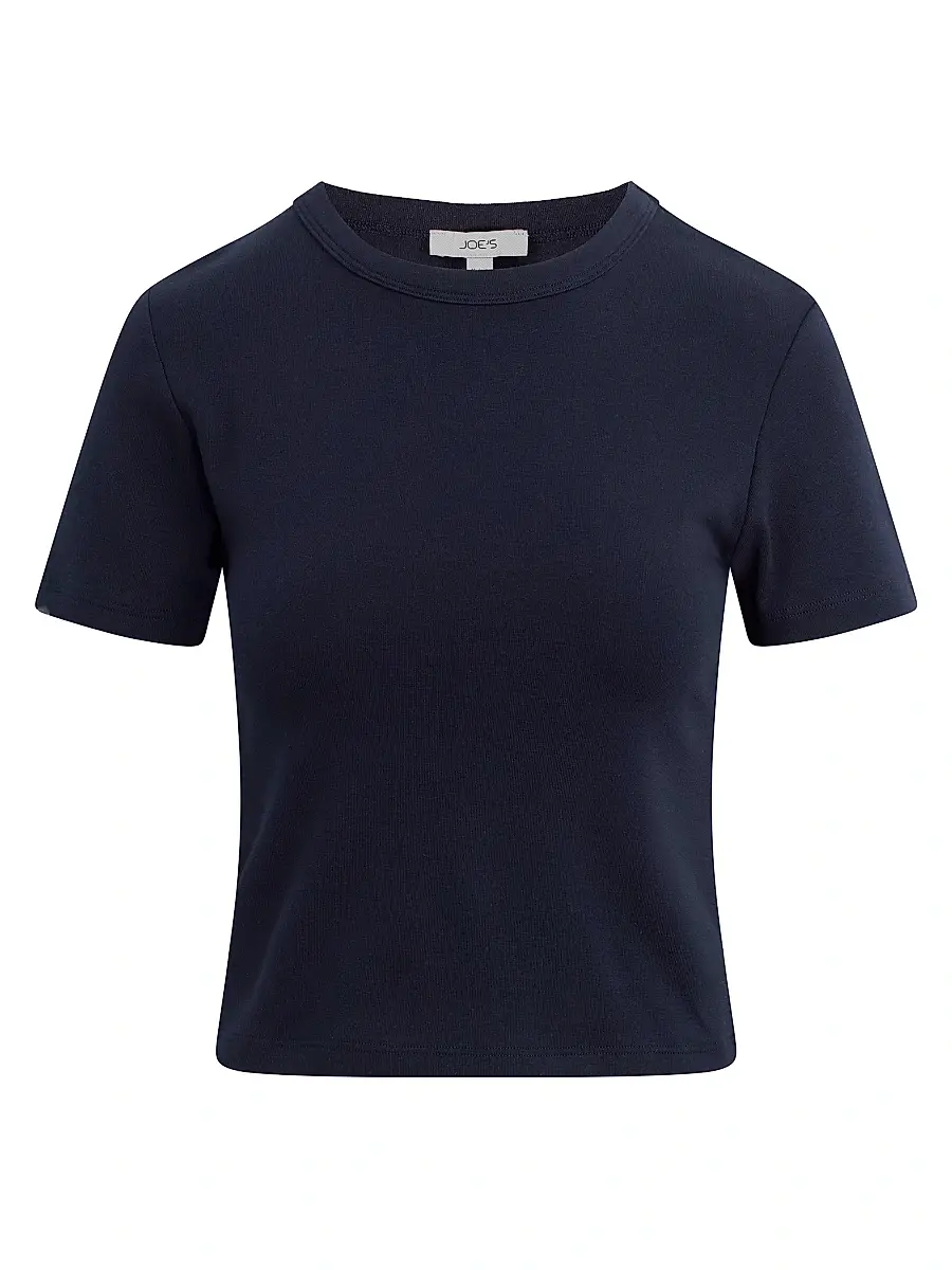 Joe's Jeans Women's The Baby Cotton-Blend T-Shirt - French Navy | Image 1 Joe's Jeans Women's The Baby Cotton-Blend T-Shirt - French Navy | Image 1