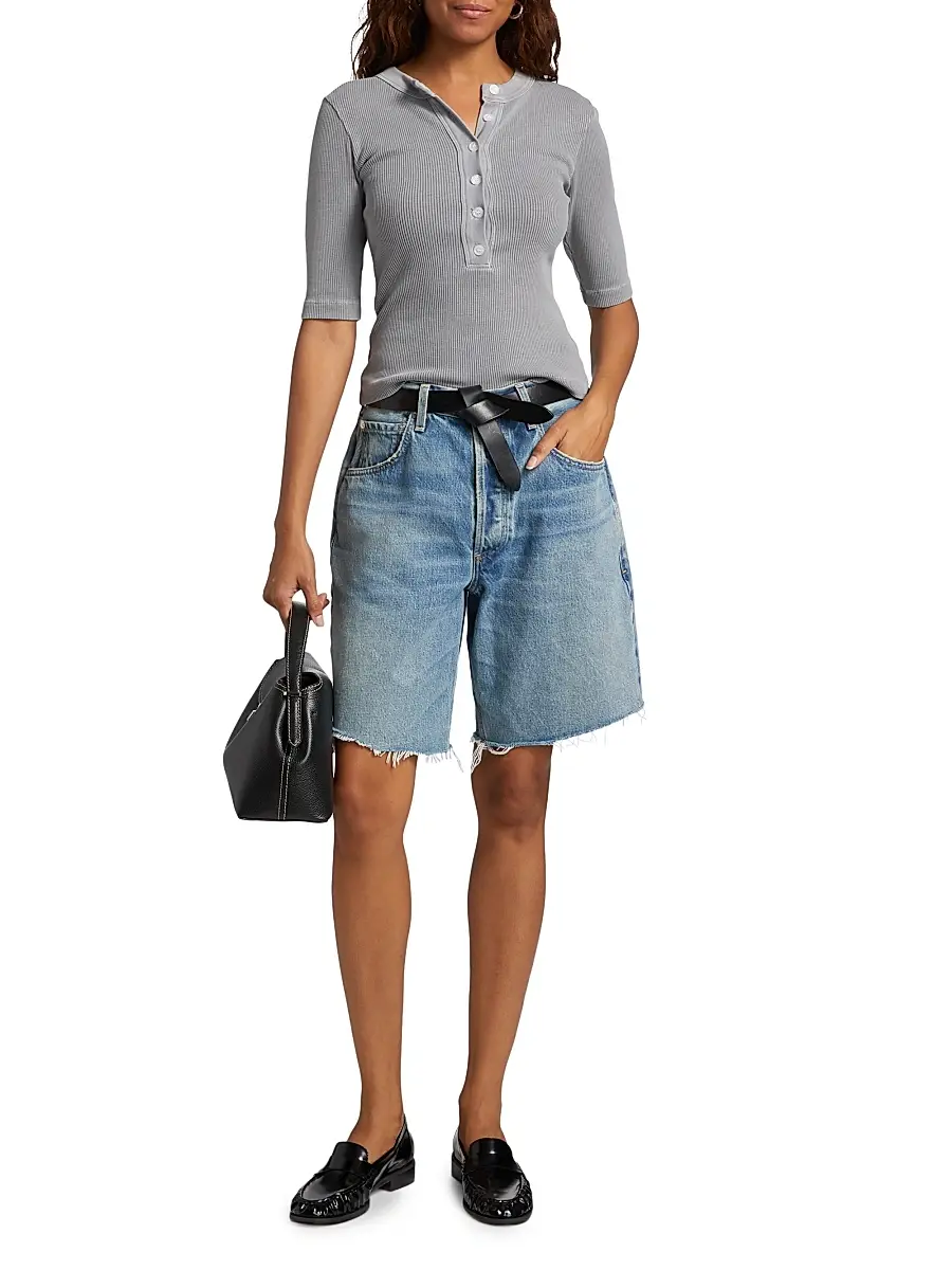 Citizens of Humanity Women's Ayla Baggy Raw-Edge Denim Shorts - Baby Lonia Medium Indigo | Thumbnail 2 Citizens of Humanity Women's Ayla Baggy Raw-Edge Denim Shorts - Baby Lonia Medium Indigo | Thumbnail 2