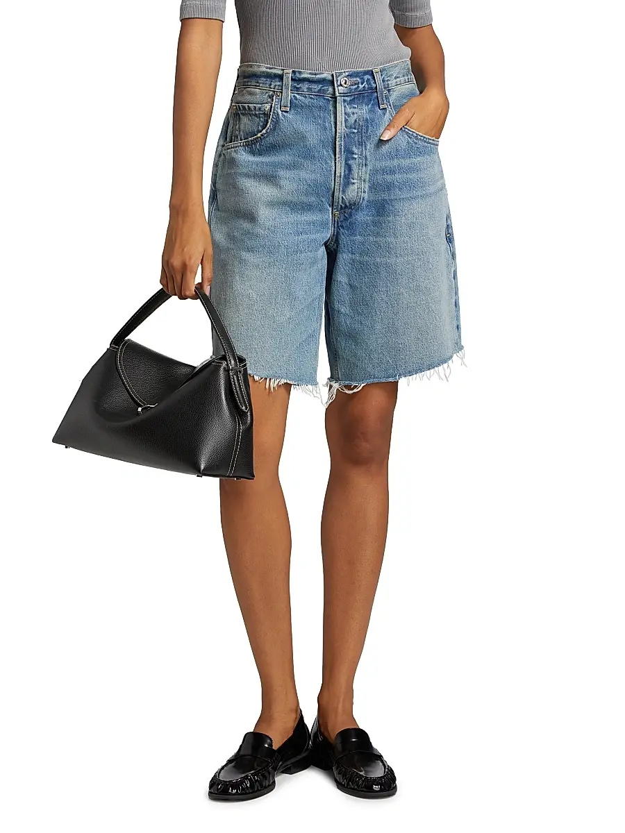 Citizens of Humanity Women's Ayla Baggy Raw-Edge Denim Shorts - Baby Lonia Medium Indigo | Thumbnail 3 Citizens of Humanity Women's Ayla Baggy Raw-Edge Denim Shorts - Baby Lonia Medium Indigo | Thumbnail 3