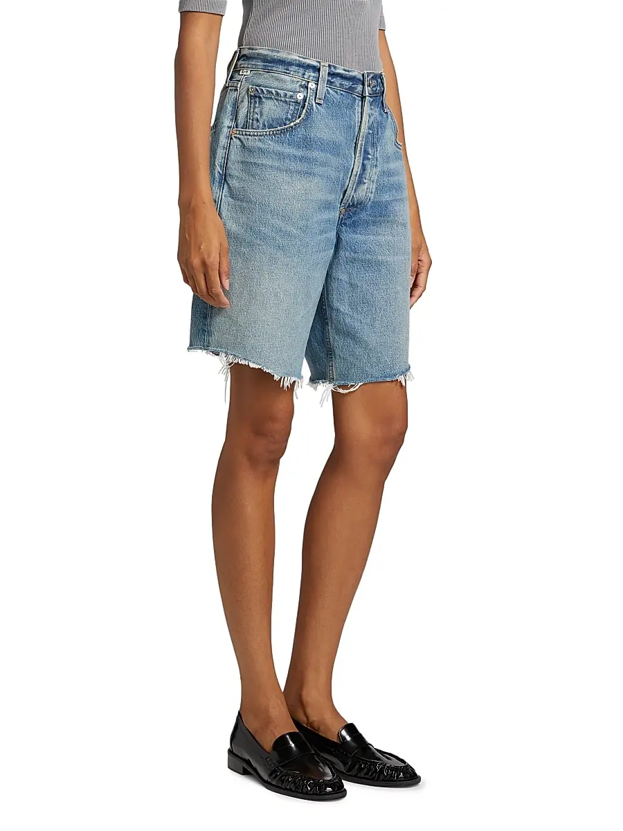 Citizens of Humanity Women's Ayla Baggy Raw-Edge Denim Shorts - Baby Lonia Medium Indigo | Thumbnail 4 Citizens of Humanity Women's Ayla Baggy Raw-Edge Denim Shorts - Baby Lonia Medium Indigo | Thumbnail 4