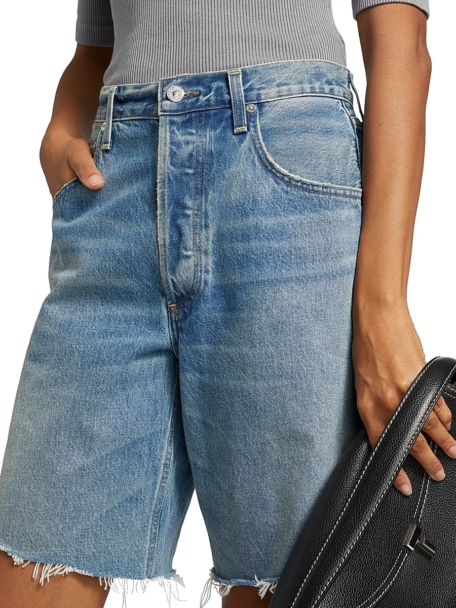 Citizens of Humanity Women's Ayla Baggy Raw-Edge Denim Shorts - Baby Lonia Medium Indigo | Thumbnail 6 Citizens of Humanity Women's Ayla Baggy Raw-Edge Denim Shorts - Baby Lonia Medium Indigo | Thumbnail 6