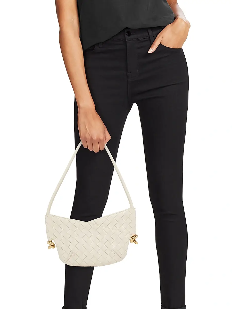 Bottega Veneta Women's Mini Baby Solstice Intrecciato Leather Shoulder Bag - Dark Barolo Brass | Thumbnail 12 Bottega Veneta Women's Mini Baby Solstice Intrecciato Leather Shoulder Bag - Dark Barolo Brass | Thumbnail 12