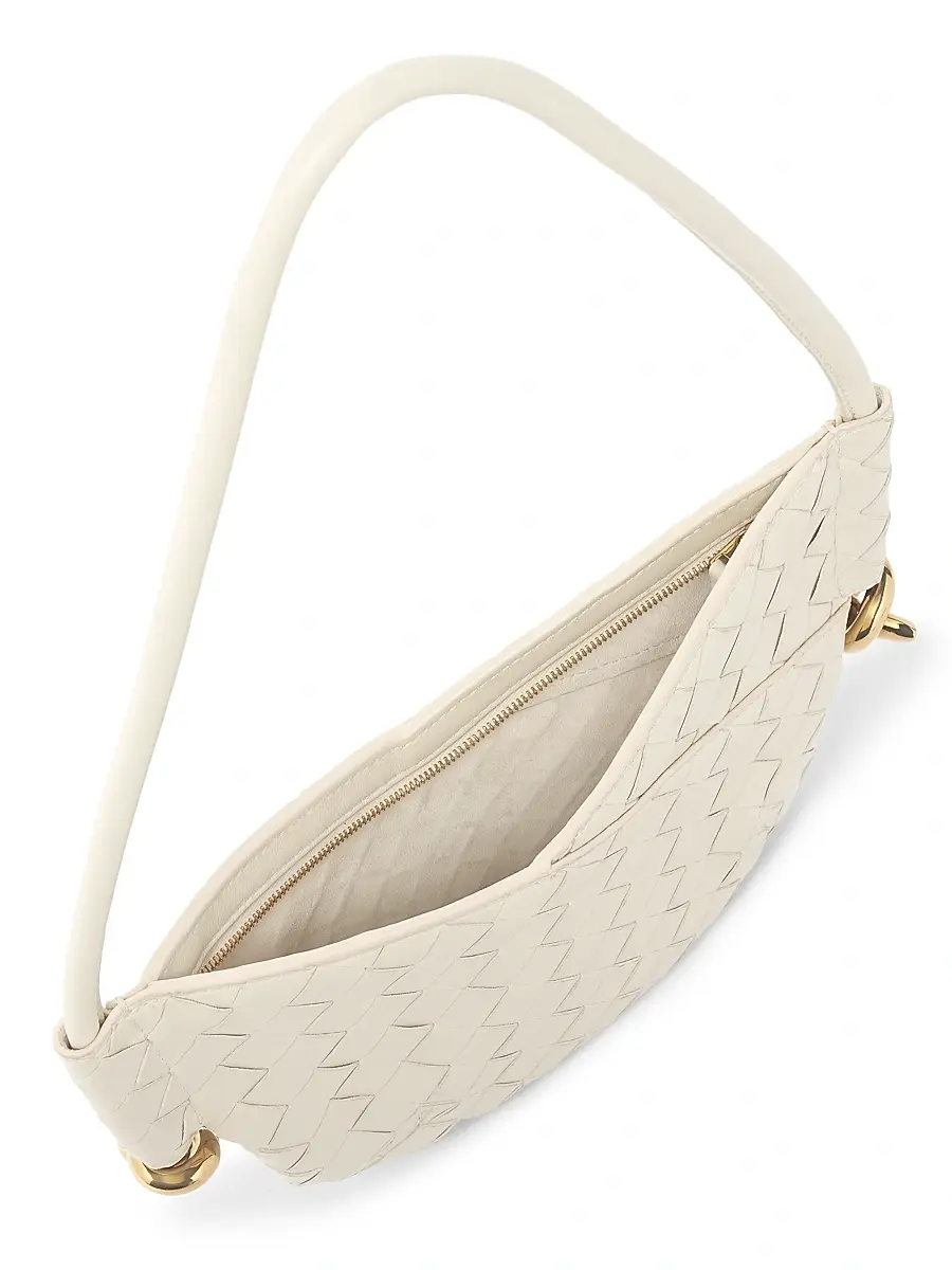Bottega Veneta Women's Mini Baby Solstice Intrecciato Leather Shoulder Bag - Dark Barolo Brass | Thumbnail 13 Bottega Veneta Women's Mini Baby Solstice Intrecciato Leather Shoulder Bag - Dark Barolo Brass | Thumbnail 13