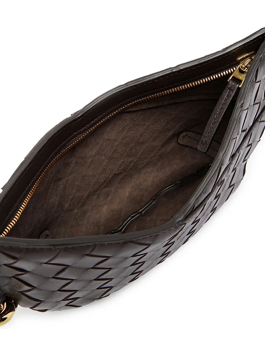 Bottega Veneta Women's Mini Baby Solstice Intrecciato Leather Shoulder Bag - Dark Barolo Brass | Thumbnail 3 Bottega Veneta Women's Mini Baby Solstice Intrecciato Leather Shoulder Bag - Dark Barolo Brass | Thumbnail 3