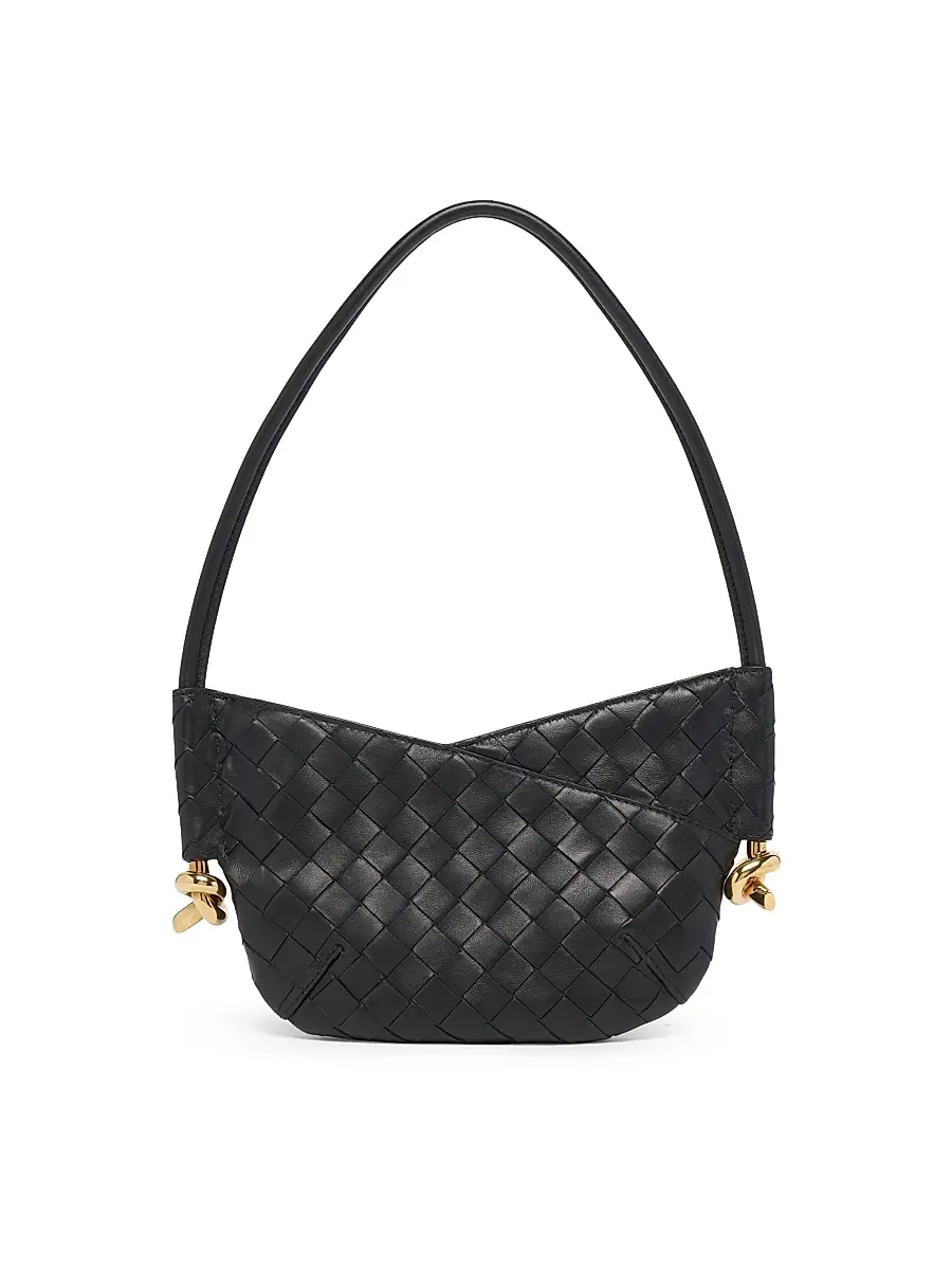 Bottega Veneta Women's Mini Baby Solstice Intrecciato Leather Shoulder Bag - Dark Barolo Brass | Thumbnail 7 Bottega Veneta Women's Mini Baby Solstice Intrecciato Leather Shoulder Bag - Dark Barolo Brass | Thumbnail 7
