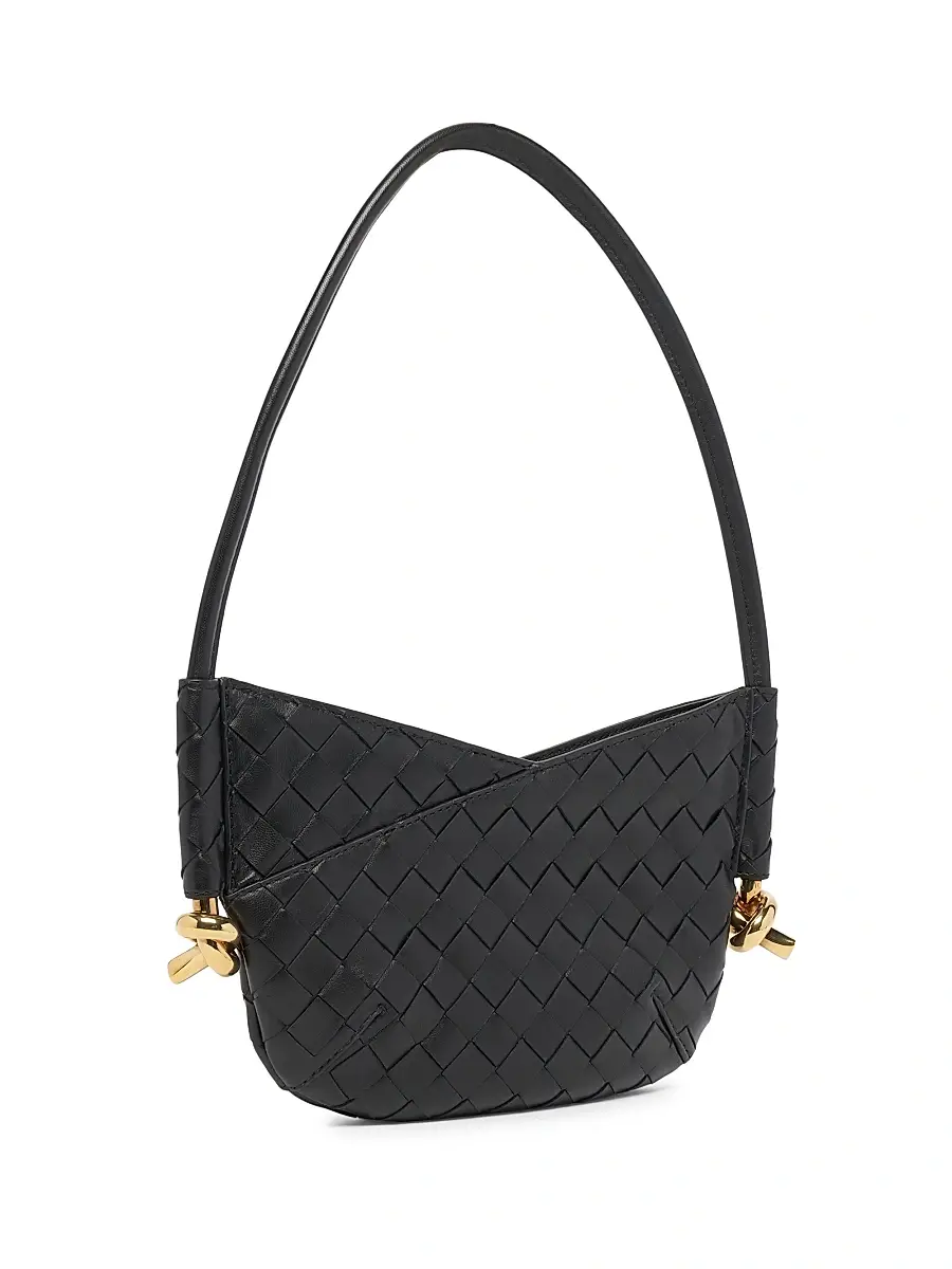 Bottega Veneta Women's Mini Baby Solstice Intrecciato Leather Shoulder Bag - Dark Barolo Brass | Thumbnail 10 Bottega Veneta Women's Mini Baby Solstice Intrecciato Leather Shoulder Bag - Dark Barolo Brass | Thumbnail 10