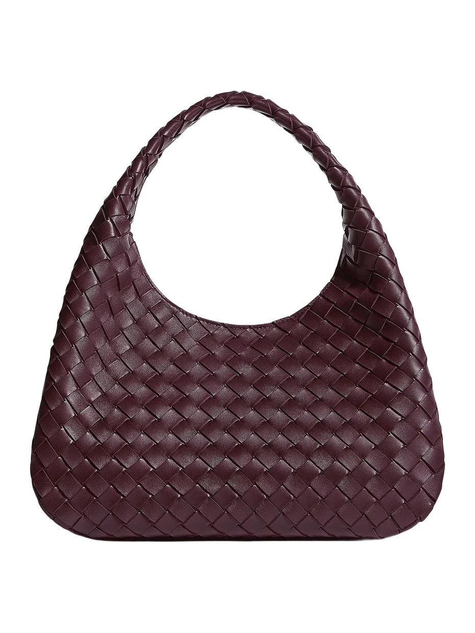 Women's Medium Campana Intrecciato Leather Shoulder Bag Women's Medium Campana Intrecciato Leather Shoulder Bag