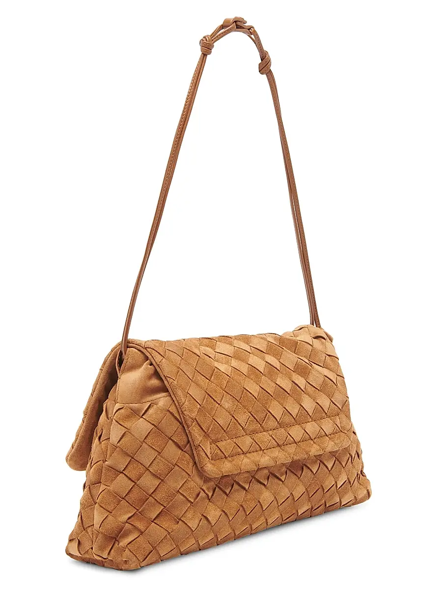 Bottega Veneta Women's Giorno Intrecciato Suede Shoulder Bag | Thumbnail 5