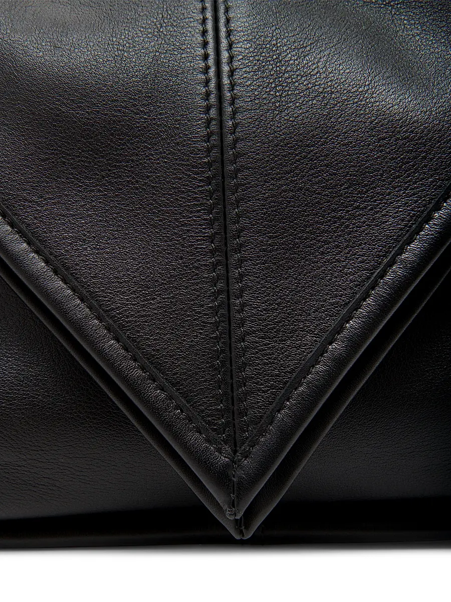 Bottega Veneta Men's Baby Sawyer Silky Leather Shoulder Bag - Black Silver | Thumbnail 6 Bottega Veneta Men's Baby Sawyer Silky Leather Shoulder Bag - Black Silver | Thumbnail 6