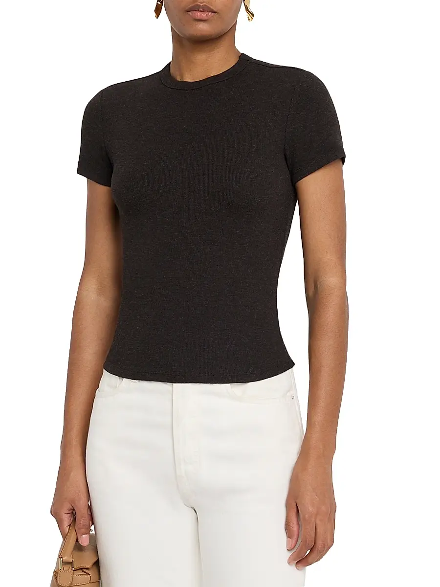 Frame Women's The Rib Baby Stretch Tee | Thumbnail 3 Frame Women's The Rib Baby Stretch Tee | Thumbnail 3