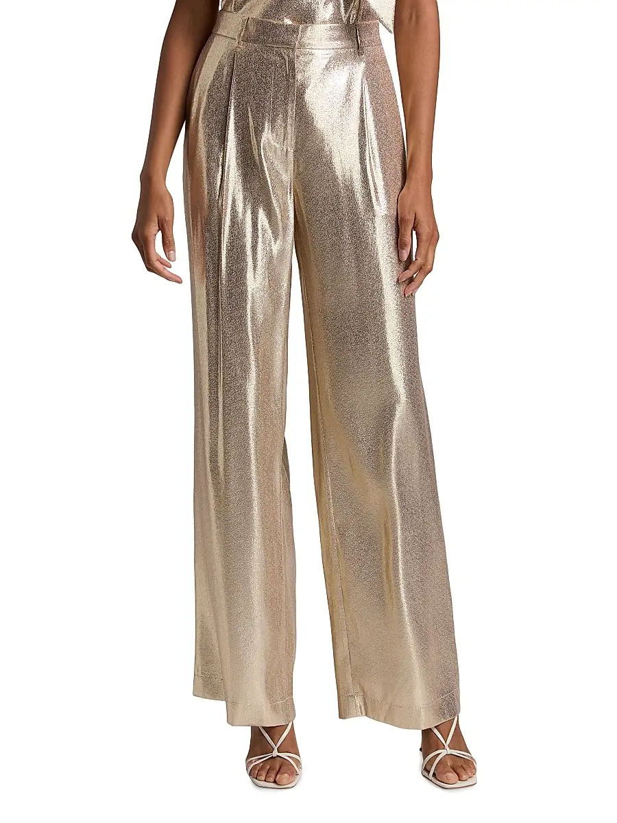 Ramy Brook Women's Izzy Metallic Silk-Blend Wide-Leg Pants | Thumbnail 3 Ramy Brook Women's Izzy Metallic Silk-Blend Wide-Leg Pants | Thumbnail 3
