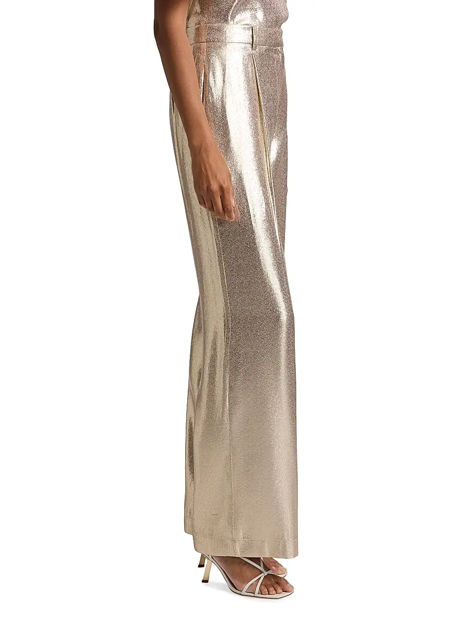 Ramy Brook Women's Izzy Metallic Silk-Blend Wide-Leg Pants | Thumbnail 4 Ramy Brook Women's Izzy Metallic Silk-Blend Wide-Leg Pants | Thumbnail 4