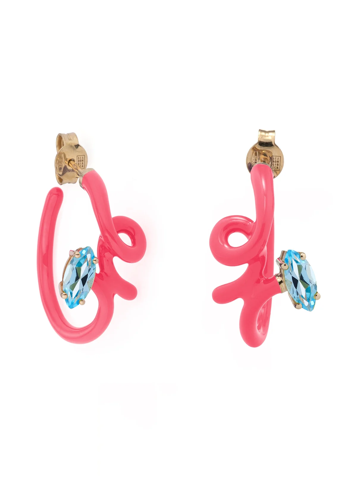 Bea Bongiasca Women's You're So Vine Baby Vine 9K Yellow Gold, Blue Topaz & Enamel Earrings - Topaz