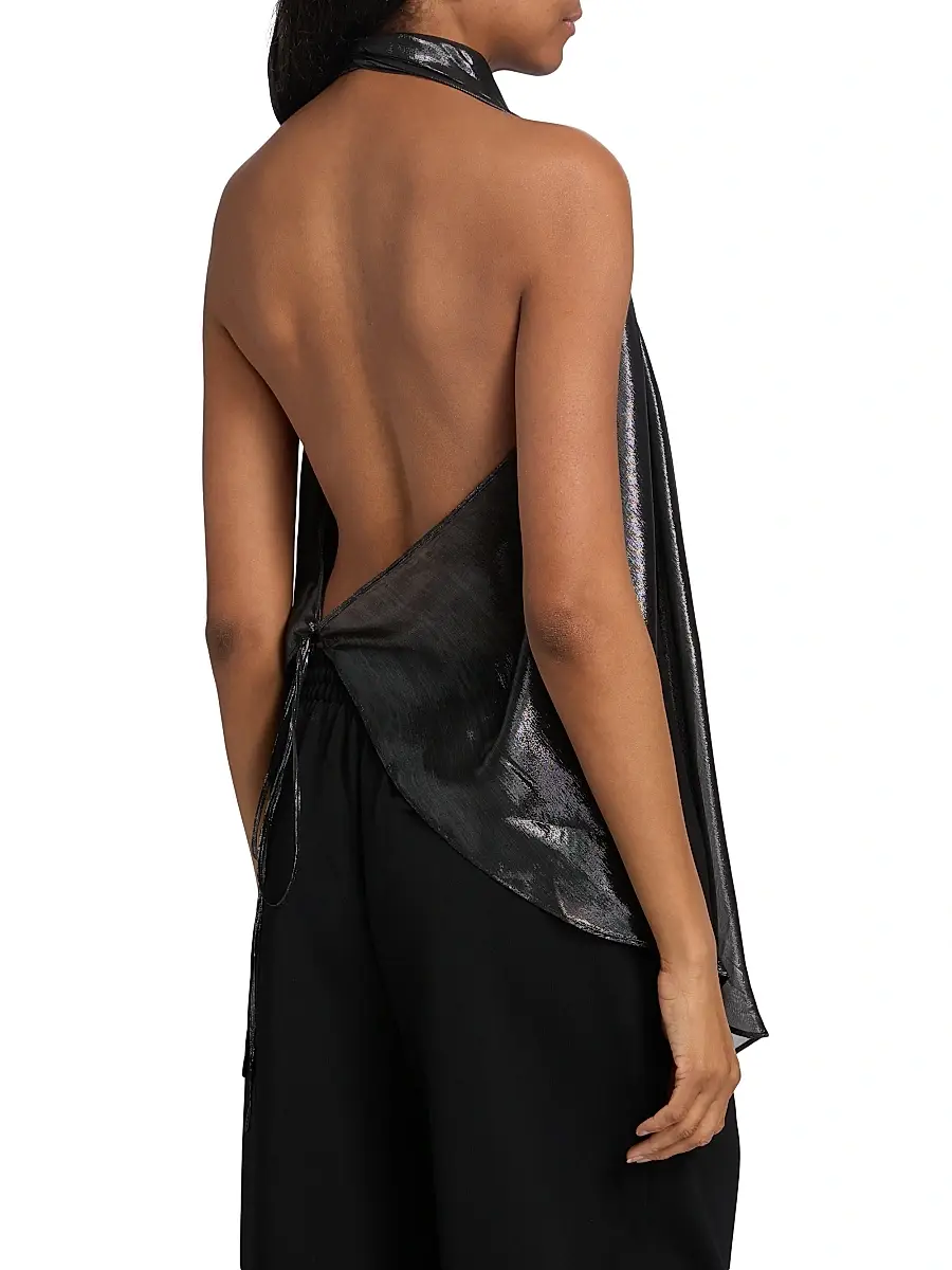 Wardrobe.NYC WARDROBE. NYC Women's Metallic Halter Blouse | Thumbnail 5 Wardrobe.NYC WARDROBE. NYC Women's Metallic Halter Blouse | Thumbnail 5