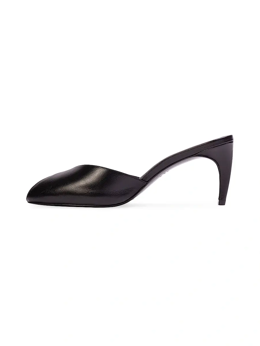 Black Suede Studio Women's Dovie 70MM Leather Mules | Thumbnail 4 Black Suede Studio Women's Dovie 70MM Leather Mules | Thumbnail 4