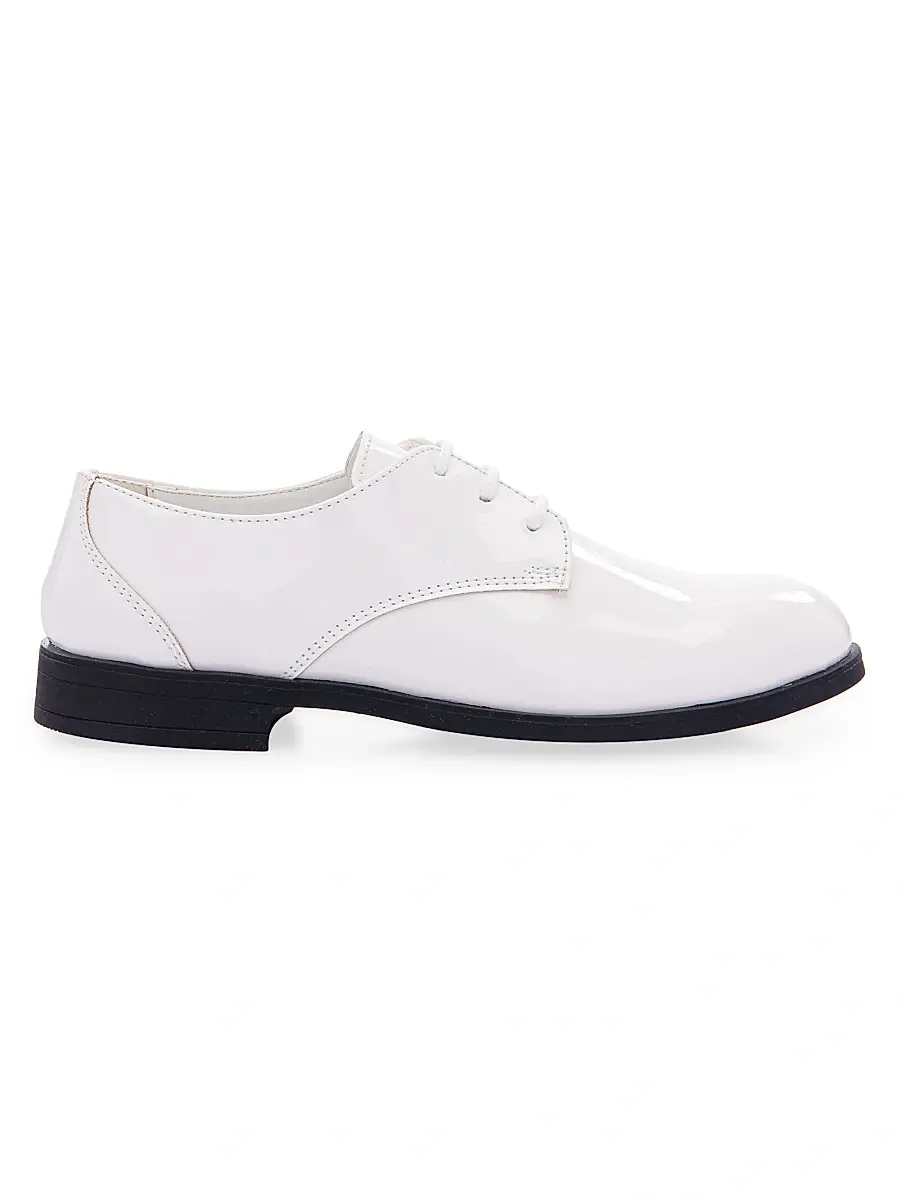 Moustache Little Boy's & Boy's Open Lace Dress Shoes - White 5 (Child) | Image 1 Moustache Little Boy's & Boy's Open Lace Dress Shoes - White 5 (Child) | Image 1