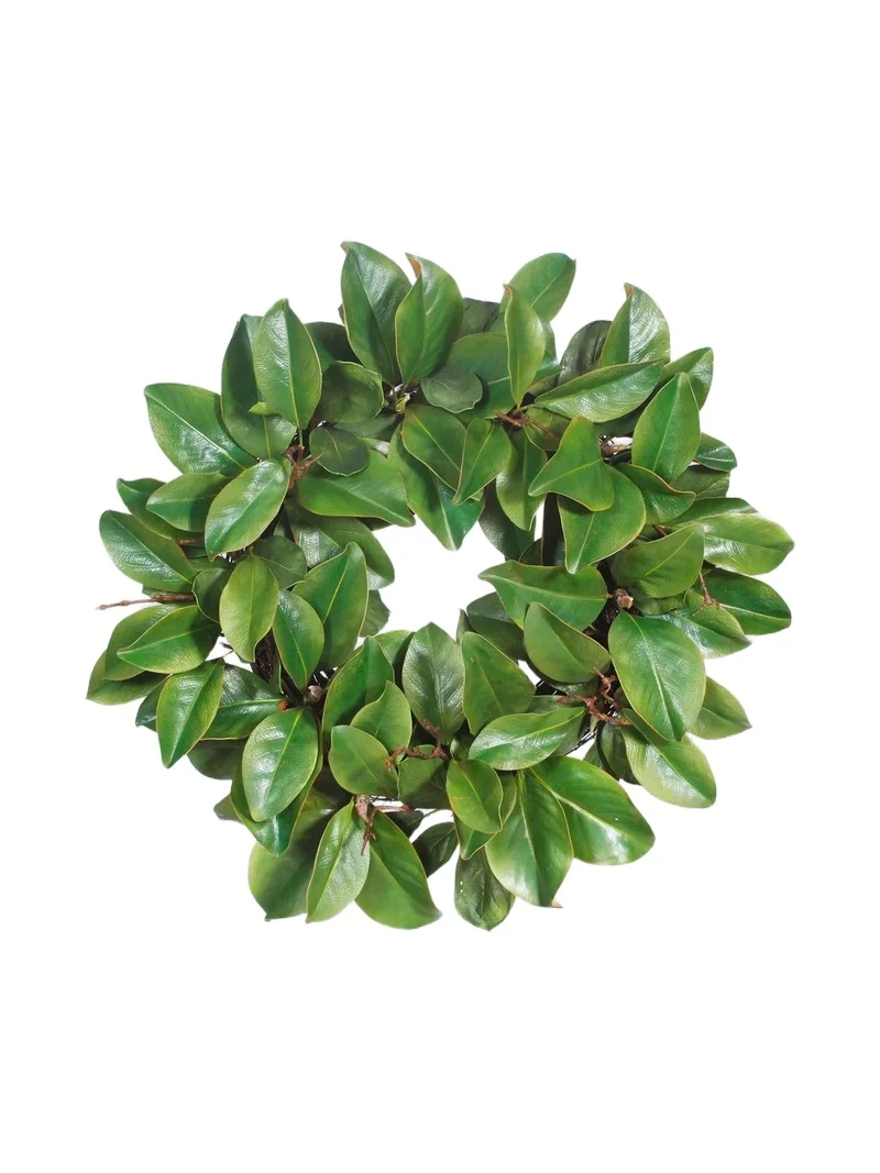 Winward Home Faux Magnolia Leaf Twig Wreath