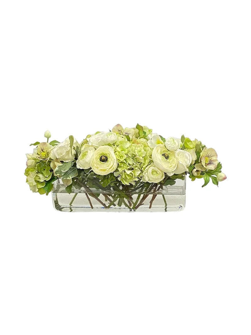 Winward Home Faux Ranunculus Rose Floral Arrangement