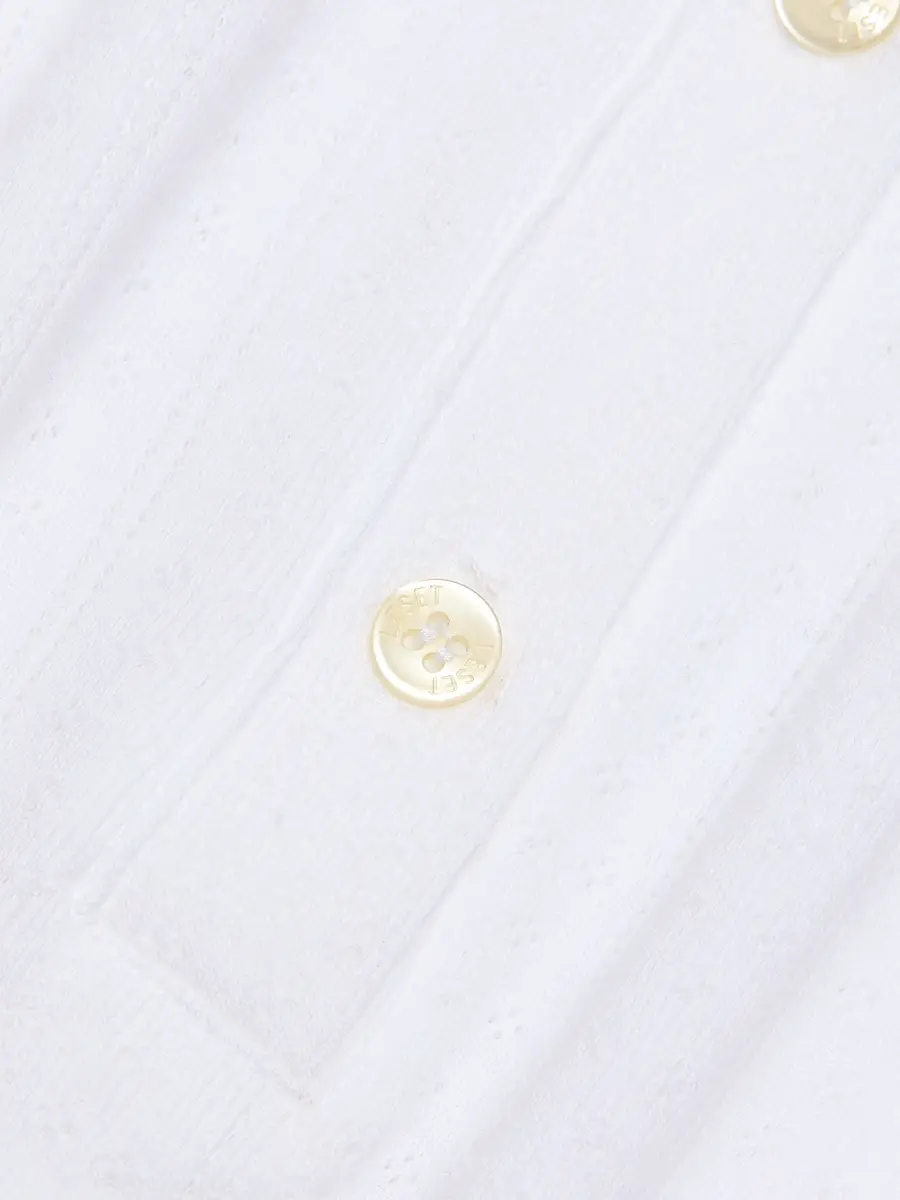 Leset Women's Pointelle Henley-Style Top - White | Thumbnail 7 Leset Women's Pointelle Henley-Style Top - White | Thumbnail 7