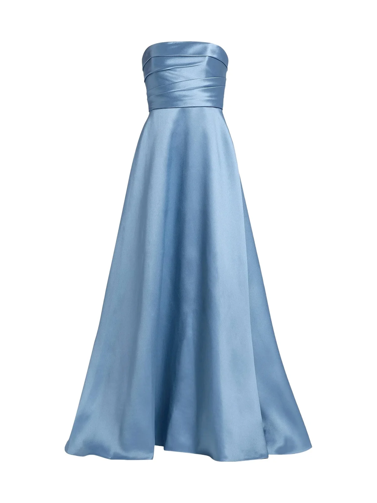 Amsale Women's Satin Strapless Fit & Flare Gown - Smokey Blue