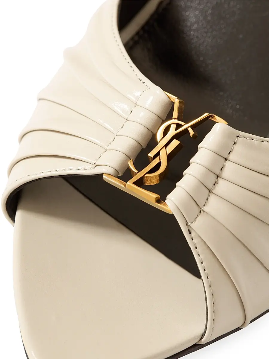 Saint Laurent Women's Babylone Mules in Smooth Leather - White | Thumbnail 4